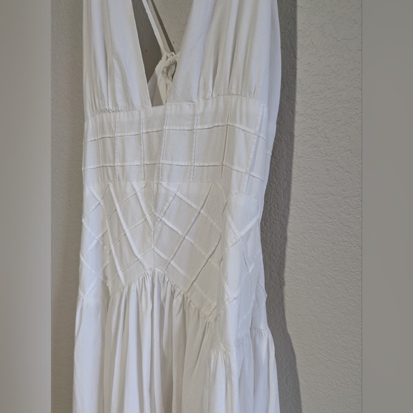 Free People Summer Queen Midi Lace Up Back Midi Dress White S - Picture 6 of 14